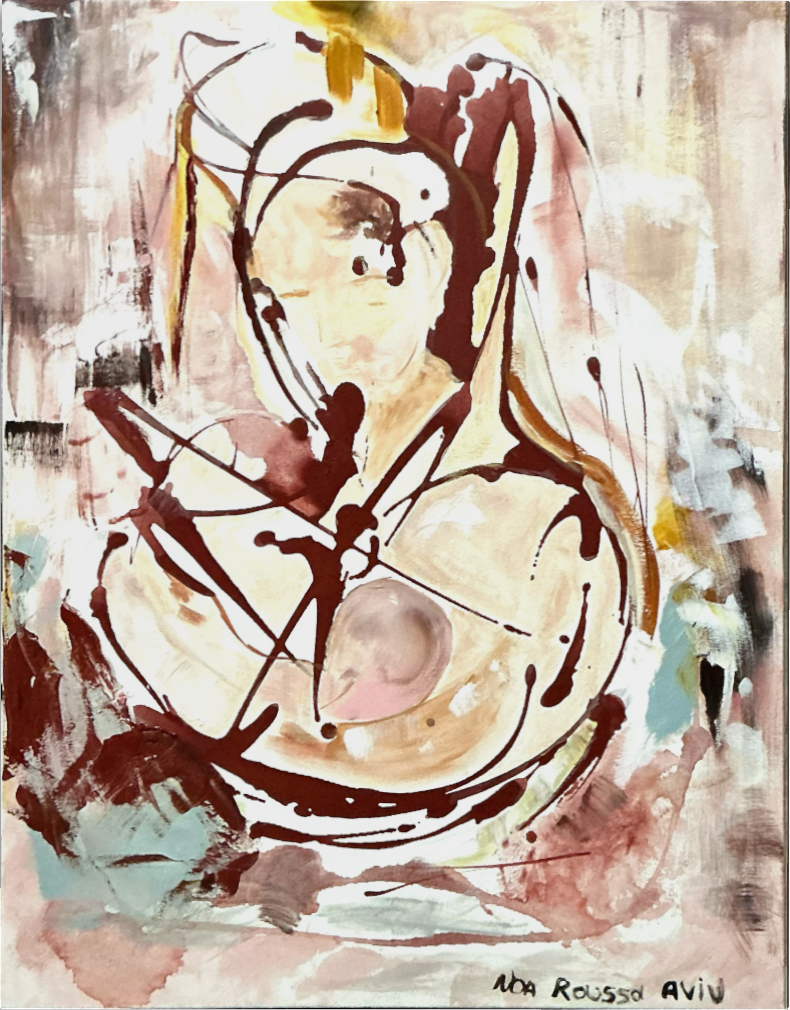 Bobble of Grace, acrylic on canvas, 70 × 90 cm, abstract painting by Noa Rousso Aviv